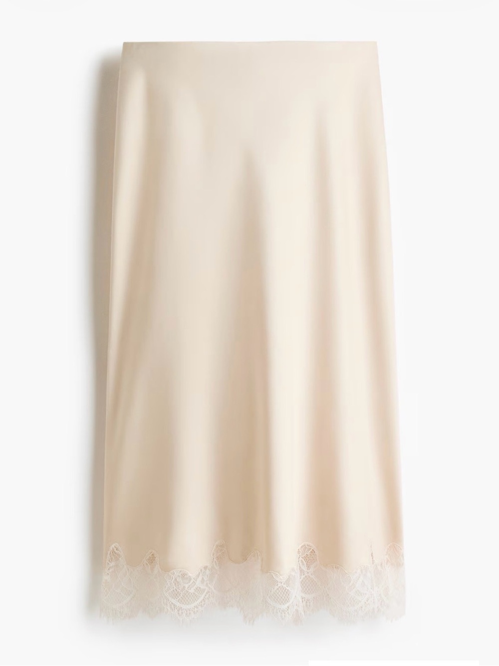 HM LACE TRIM SATIN SKIRT